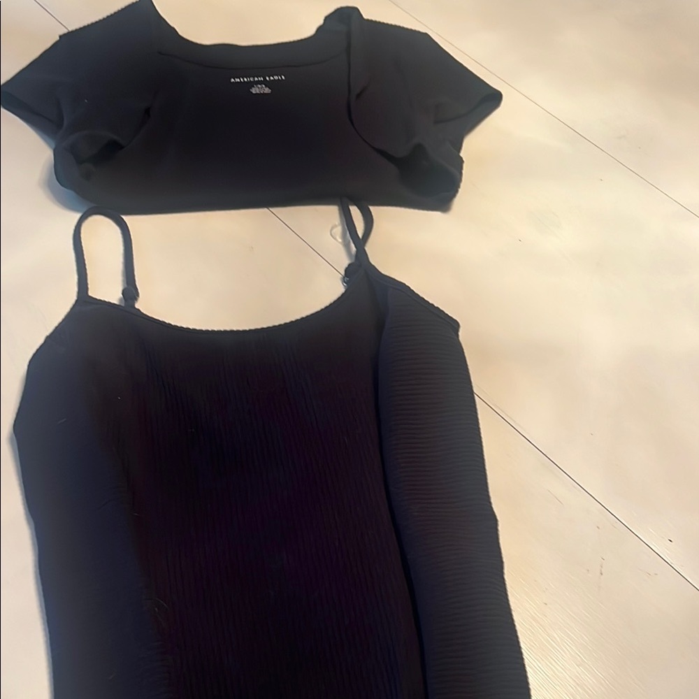 Another Love Black Cap Sleeve Crop Top